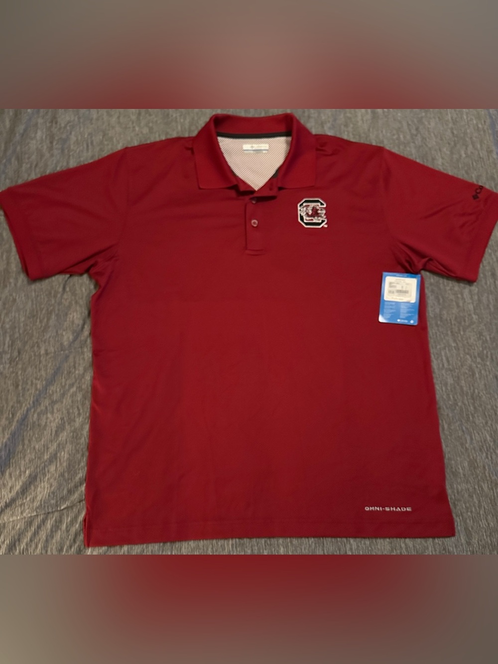 Columbia Men's Cardinal Red Polo with Gamecock Patch